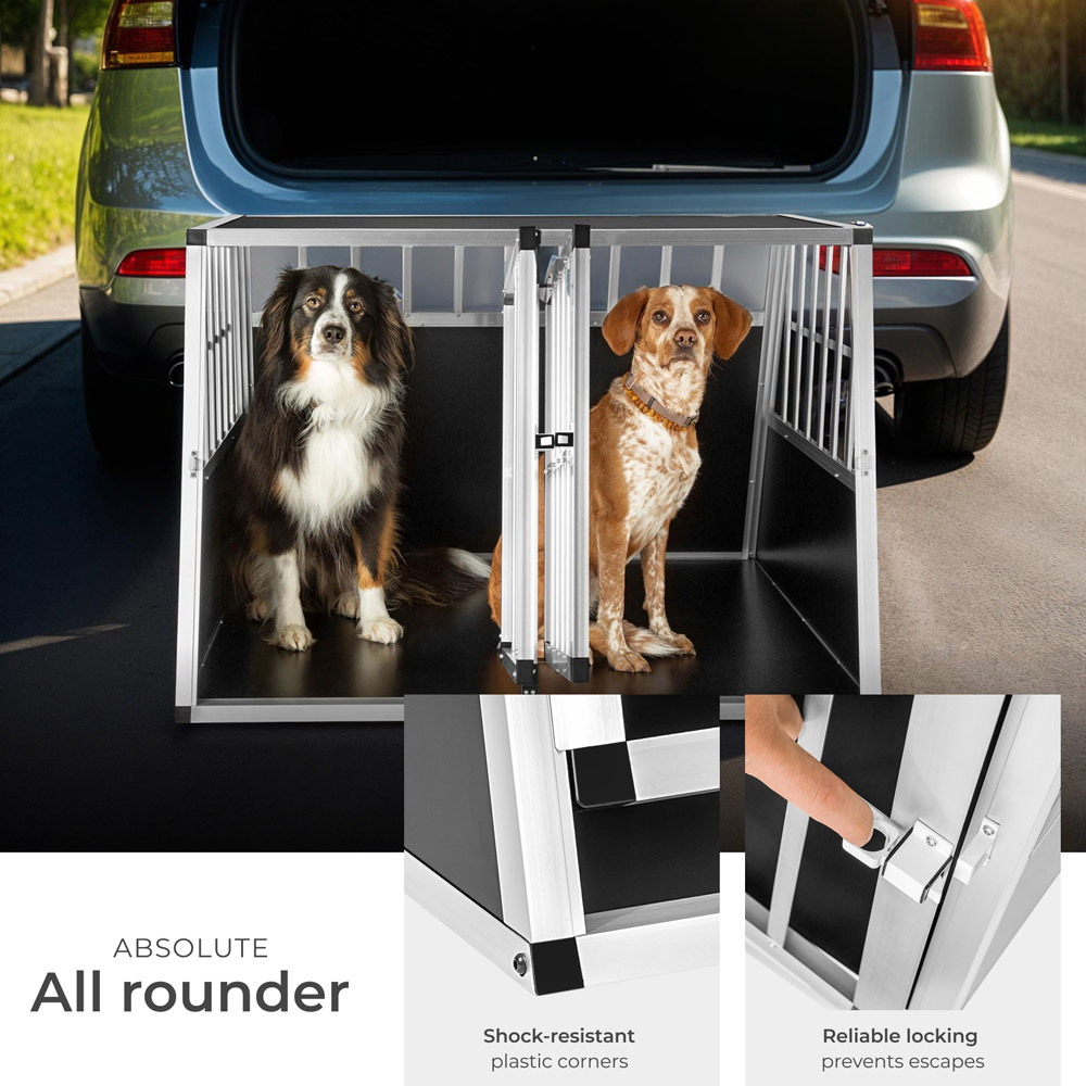 tectake Black Double Dog Crate 104cm Image 4