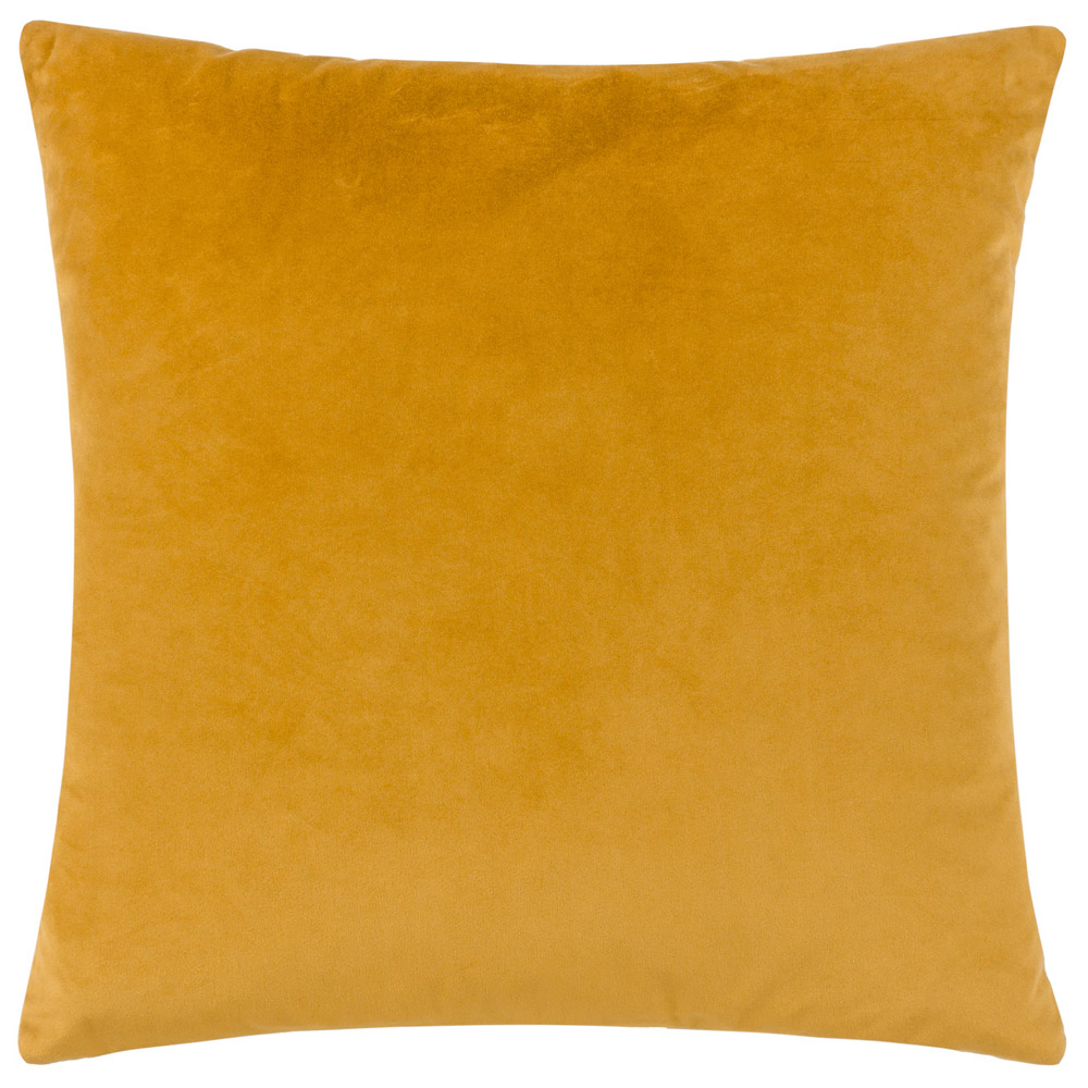 Paoletti Ledbury Gold Velvet Jacquard Cushion Image 4
