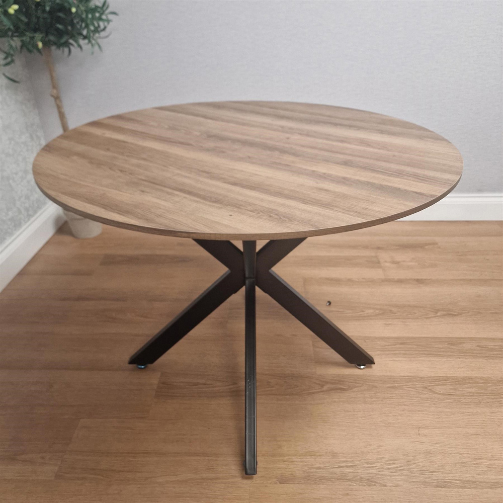 Kosy Koala 4 Seater Wood Effect Velvet Round Dining Set Grey Image 3