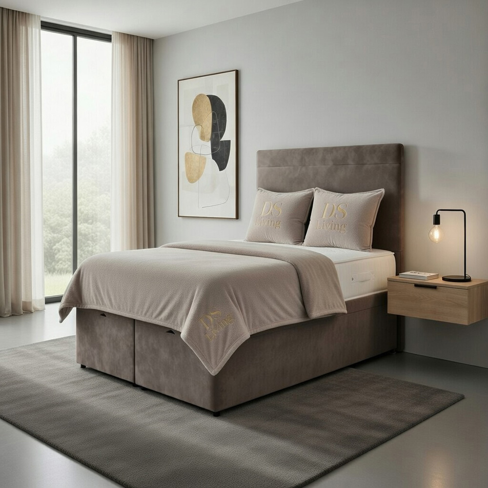 DS Living Muse Double Grey Divan Bed Image 4