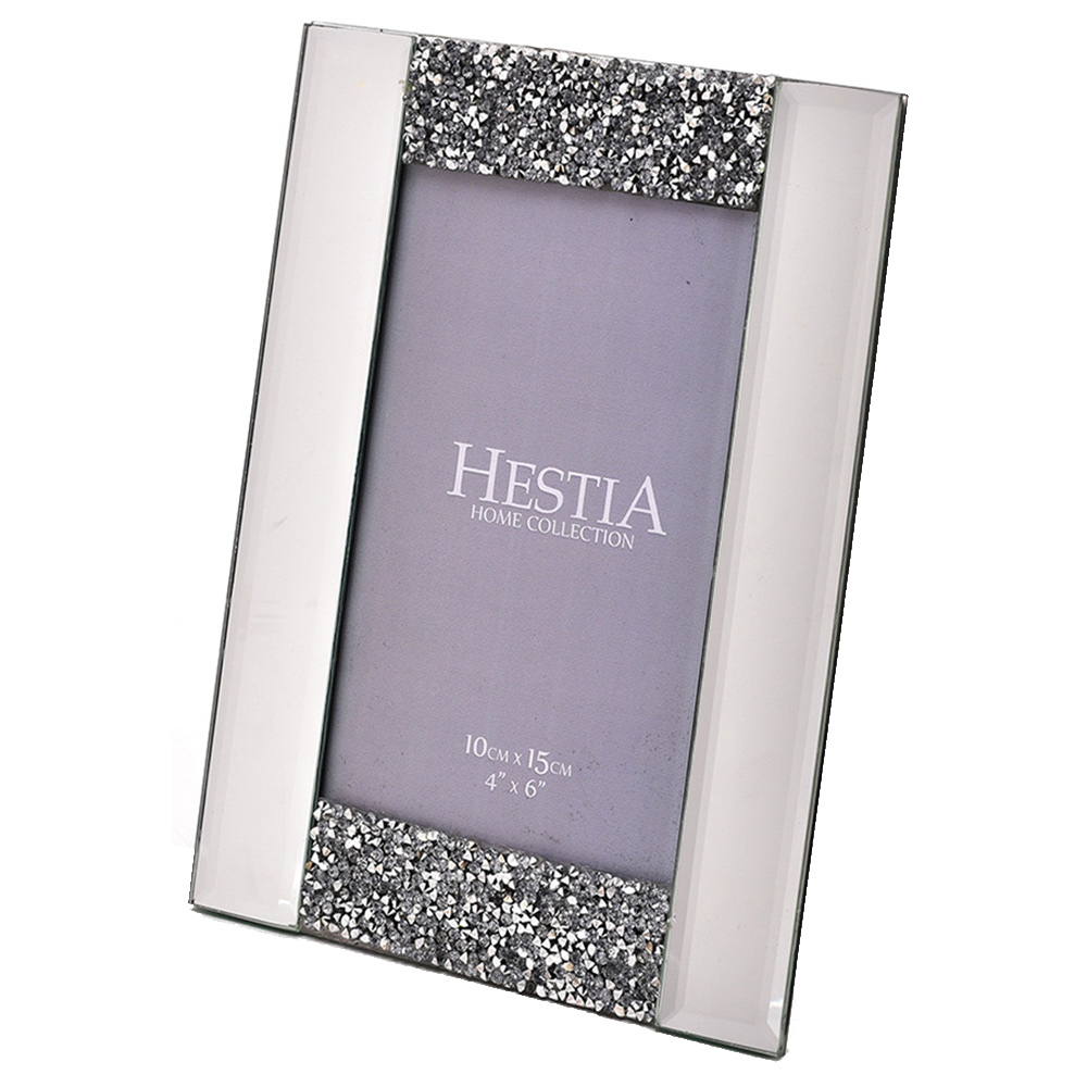 Hestia Diamante and Mirrored Photo Frame 4 x 6inch Image 2