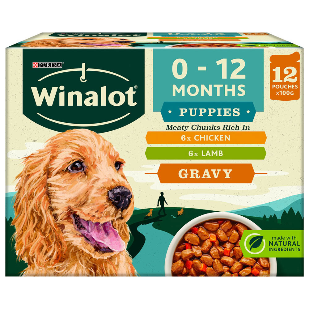 Winalot Mixed in Gravy Puppy Food Pouches 12 x 100g Image 1