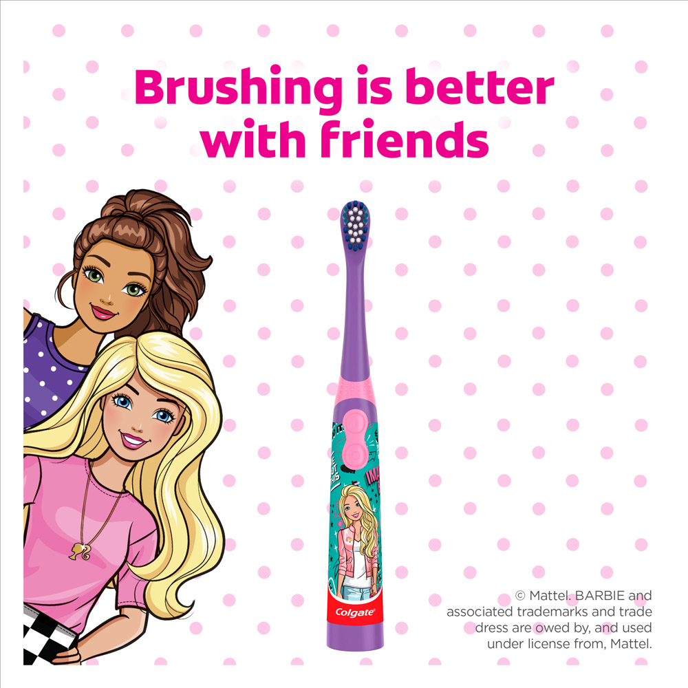 Colgate Kids' Barbie Battery Powered Extra Soft Toothbrush 3+ Years Image 5