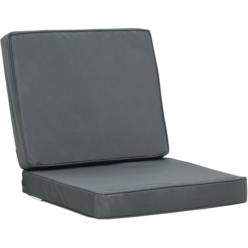 Outsunny Dark Grey Seat and Back Cushion Set Image 1