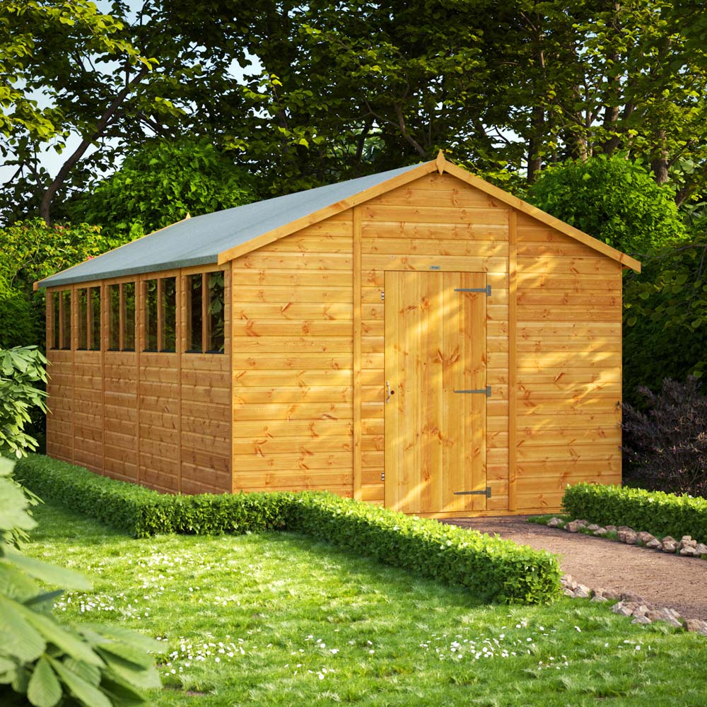 Power Sheds 20 x 10ft Apex Wooden Shed with Window Image 2