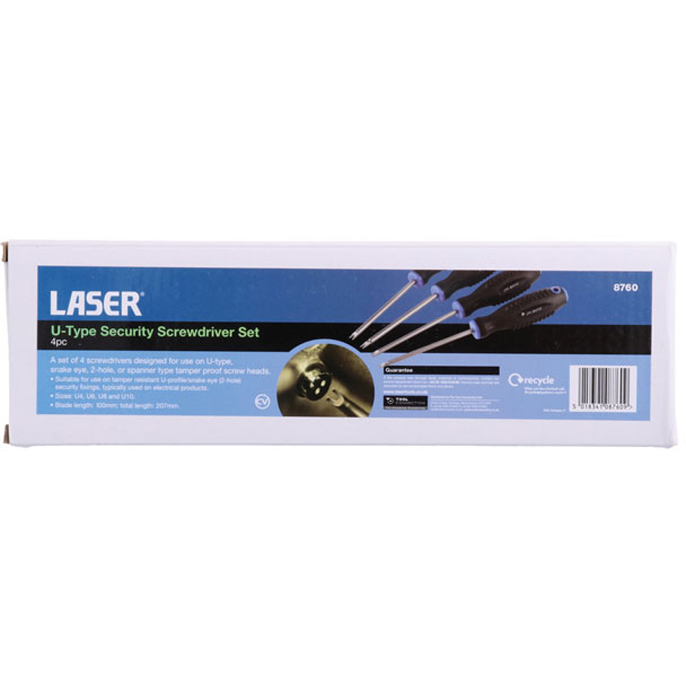 Laser 4 Piece U-Type Security Screwdriver Set Image 9