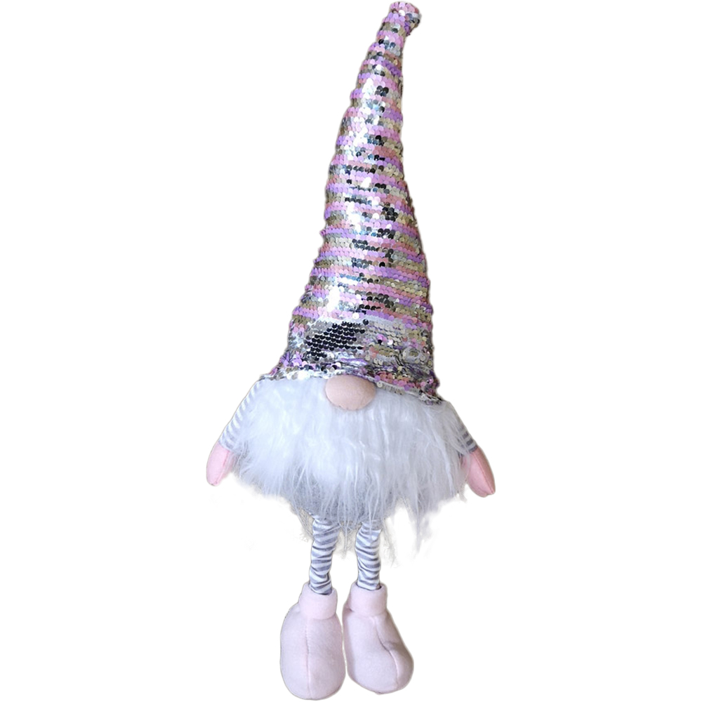 Samuel Alexander Grey Pink and White Extendable Gonk Christmas Decoration 50cm Image 1