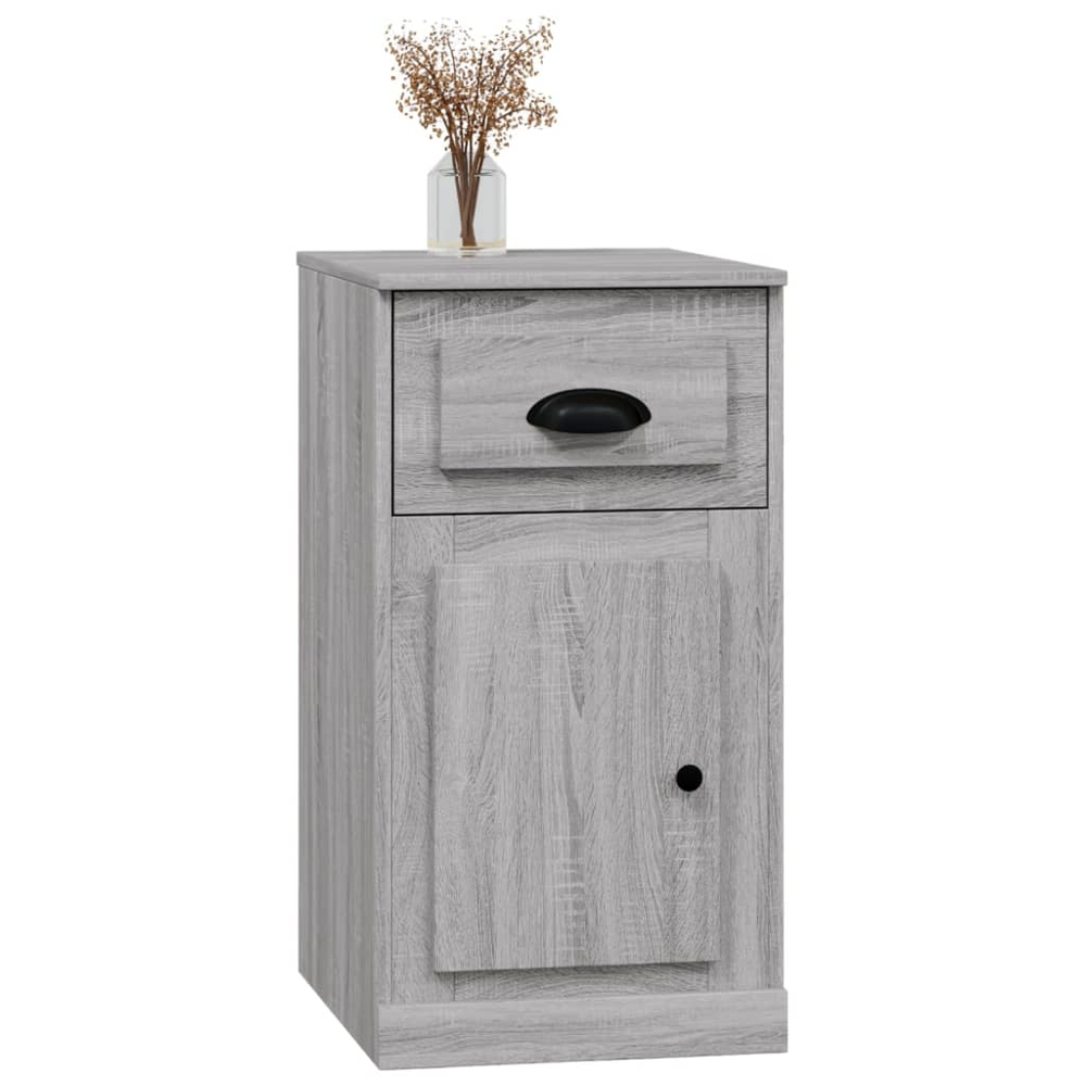 vidaXL Single Door Single Drawer Grey Sonoma Side Cabinet Image 4