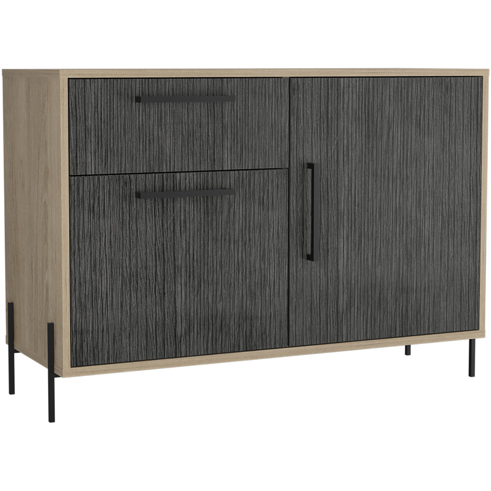 Core Products Harvard 2 Doors Single Drawer Grey Oak Small Sideboard Image 2