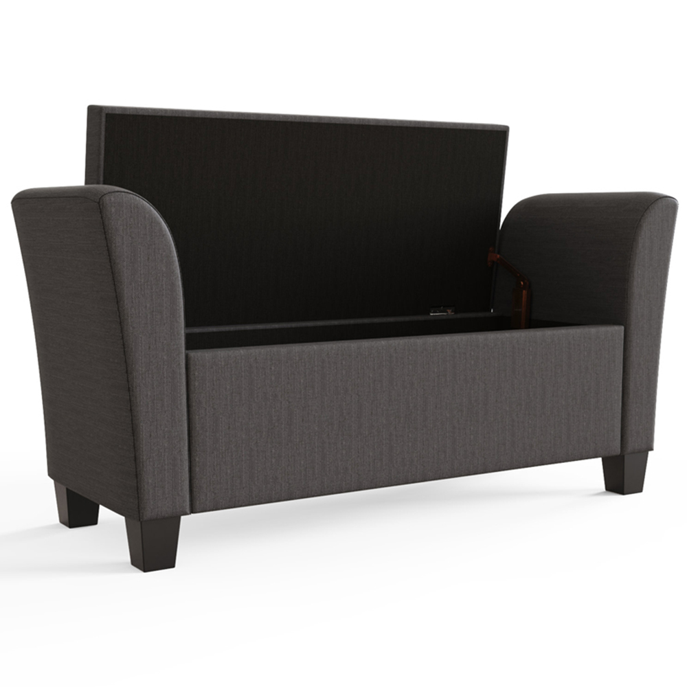 GFW Verona Charcoal Grey Upholstered Window Seat Image 2