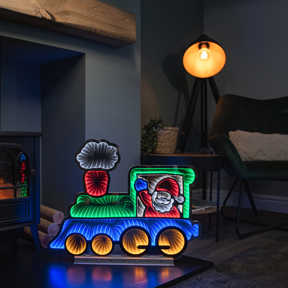 Samuel Alexander Multicolour Infinity LED Light Up Train with Santa Christmas Decoration Image 9