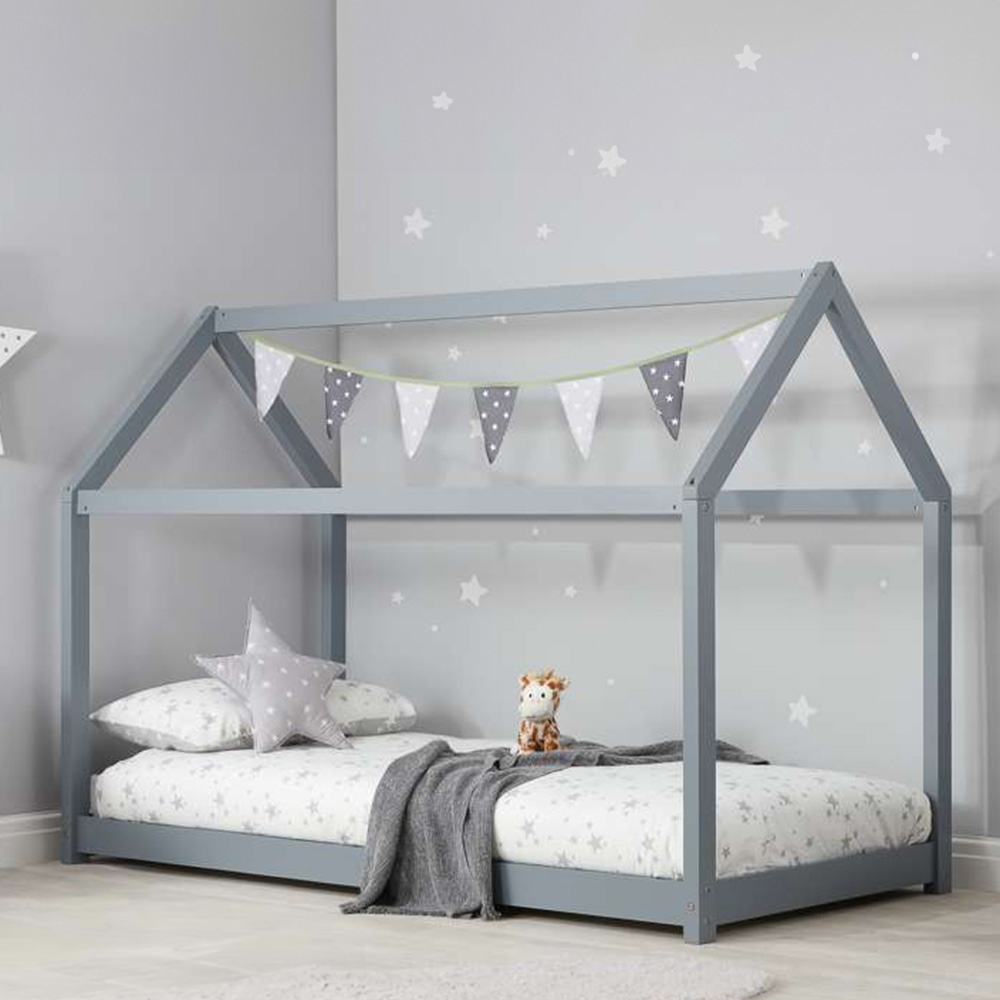 House Single Grey Bed Frame Image 1