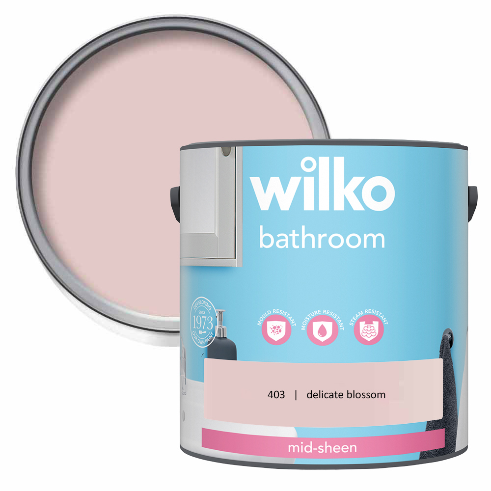 Wilko Bathroom Delicate Blossom Mid Sheen Emulsion Paint 2.5L Image 1