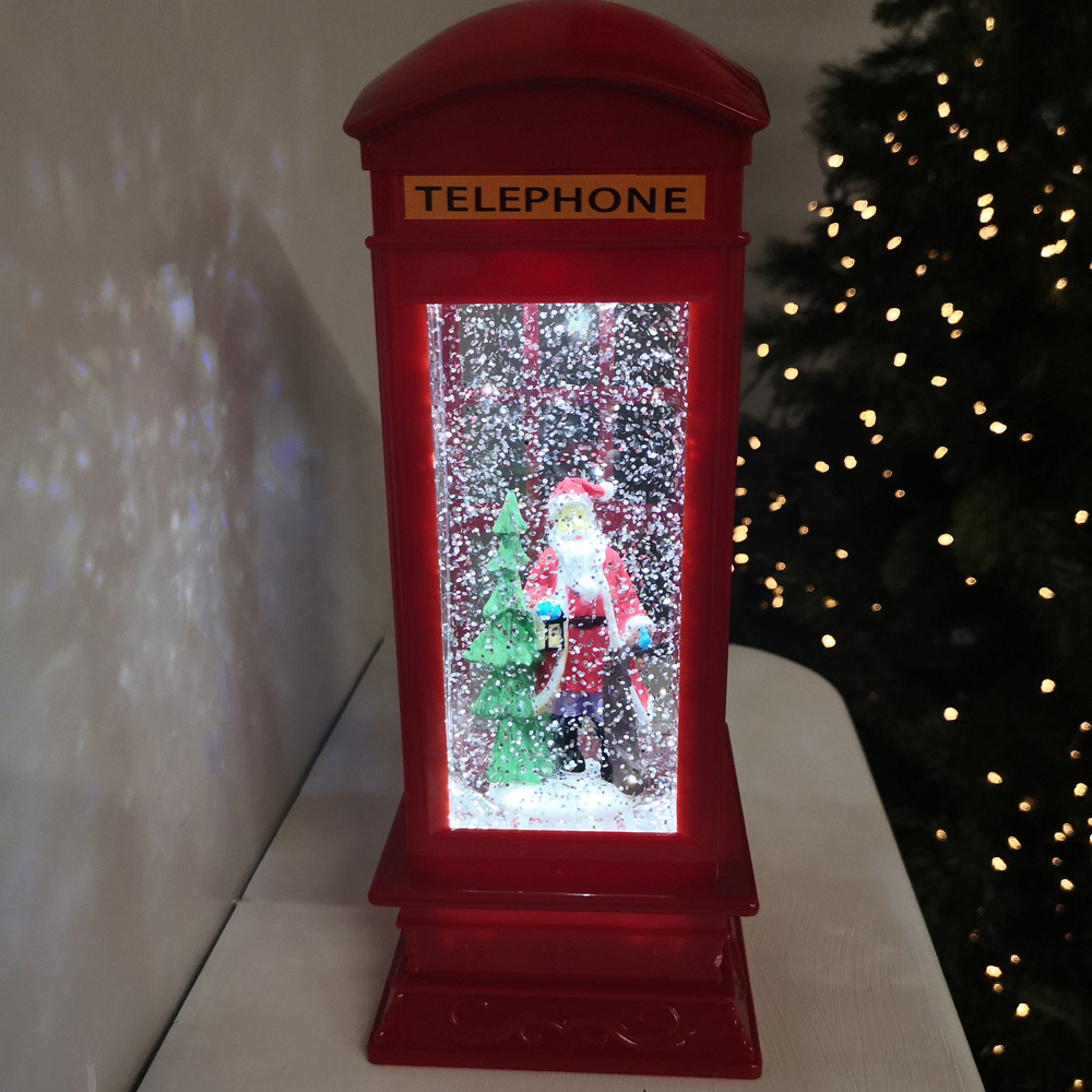 Samuel Alexander Telephone Box Santa Scene Water Spinner Christmas Decoration 26.5cm Image 4