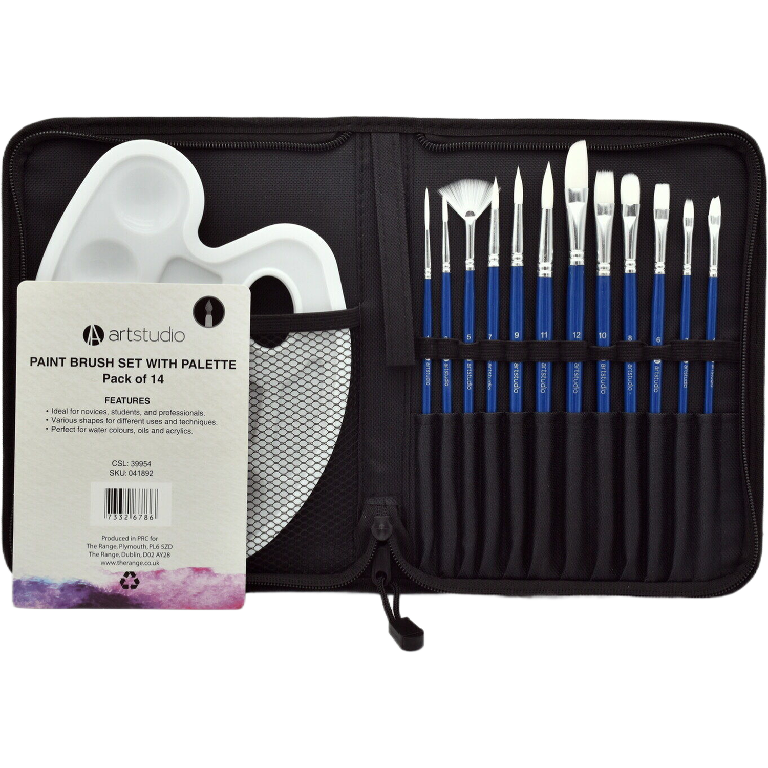Art Studio Paint Brush Set 14 Piece Image 1