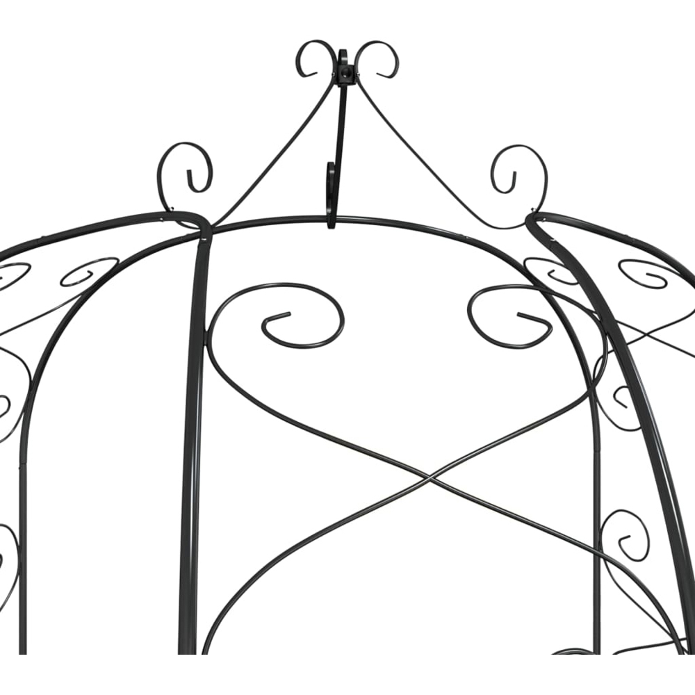 vidaXL Black Steel Garden Arch 180cm Image 5