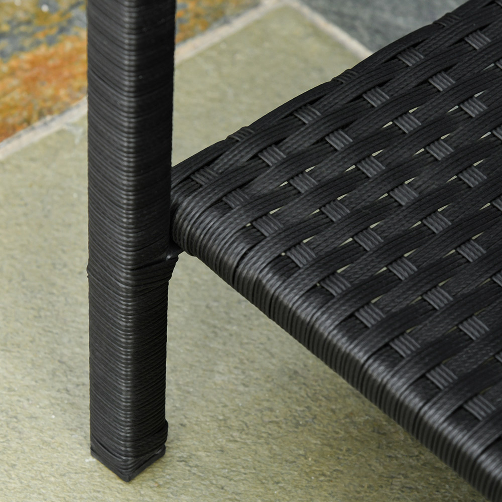 Outsunny Rattan 3 PCs Bistro Set Black Image 4