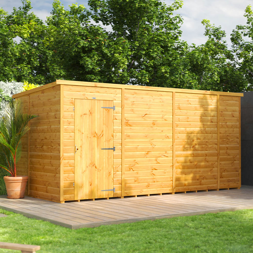 Power Sheds 14 x 6ft Pent Wooden Shed Image 2