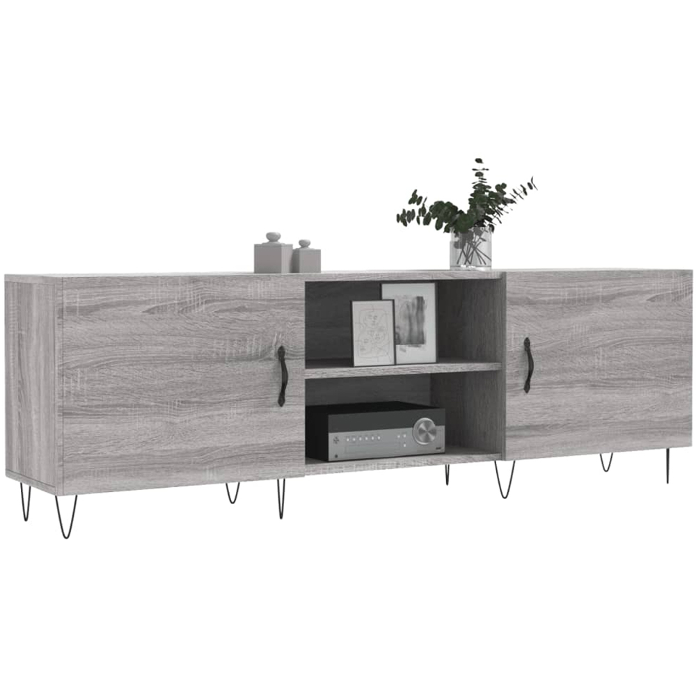 vidaXL 2 Door 2 Shelf Grey Sonoma TV Cabinet Image 3