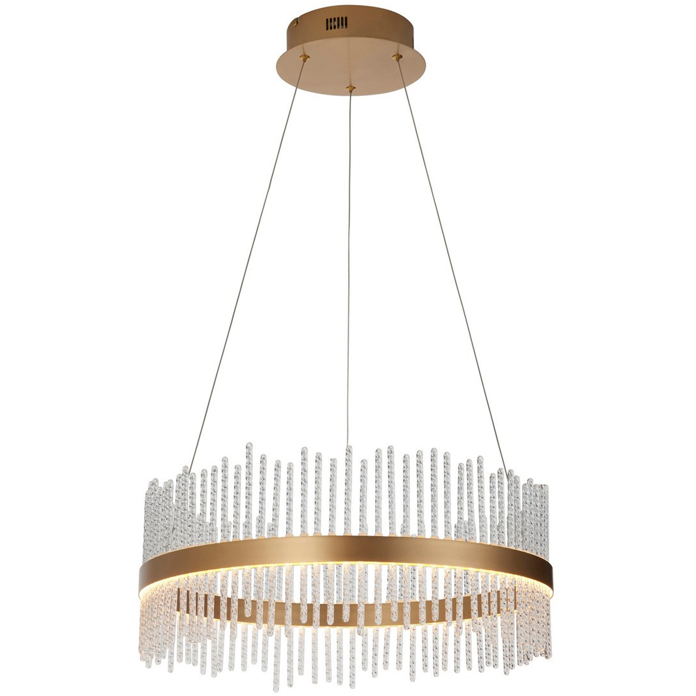 Merano Trapani Clear Glass Brushed Gold Plate Pendant Light Image 3