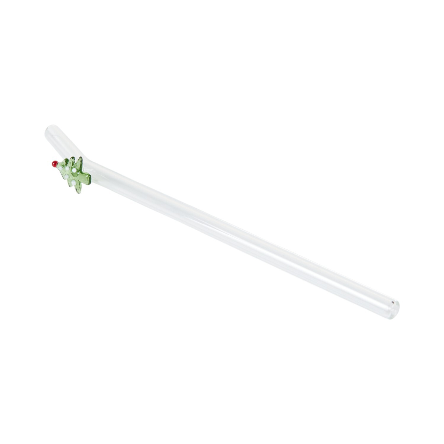 4 Piece Christmas Glass Straw Set Clear Image 3