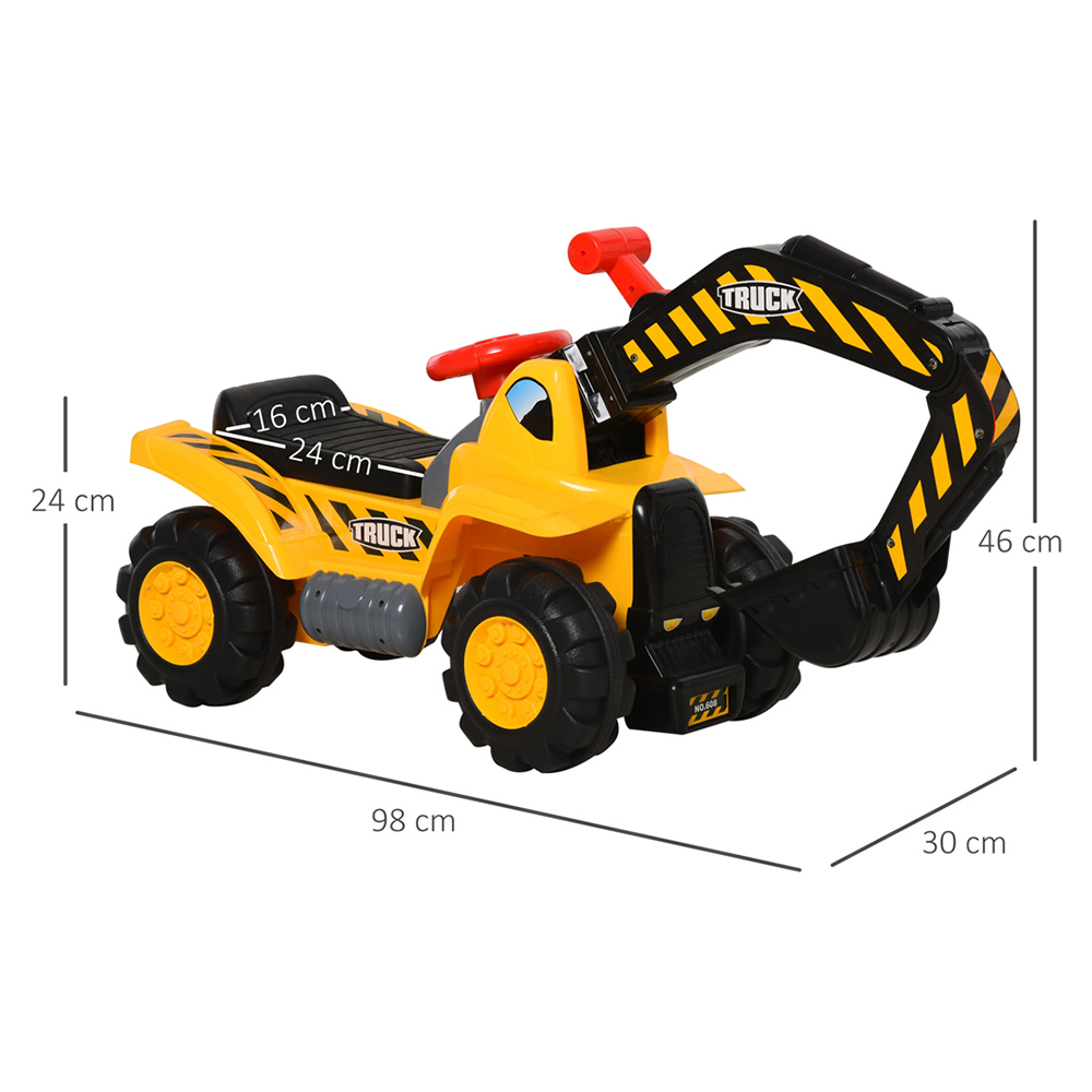 HOMCOM Kids 3-in-1 Ride-on Construction Car Yellow/Black Image 5