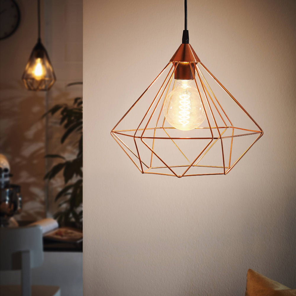 EGLO Tarbes Copper Geo Pendant Light Image 2