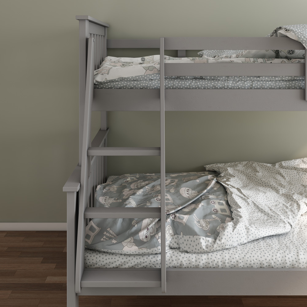Carra Triple Sleeper Grey Bunk Bed with Pocket Mattresses Image 4