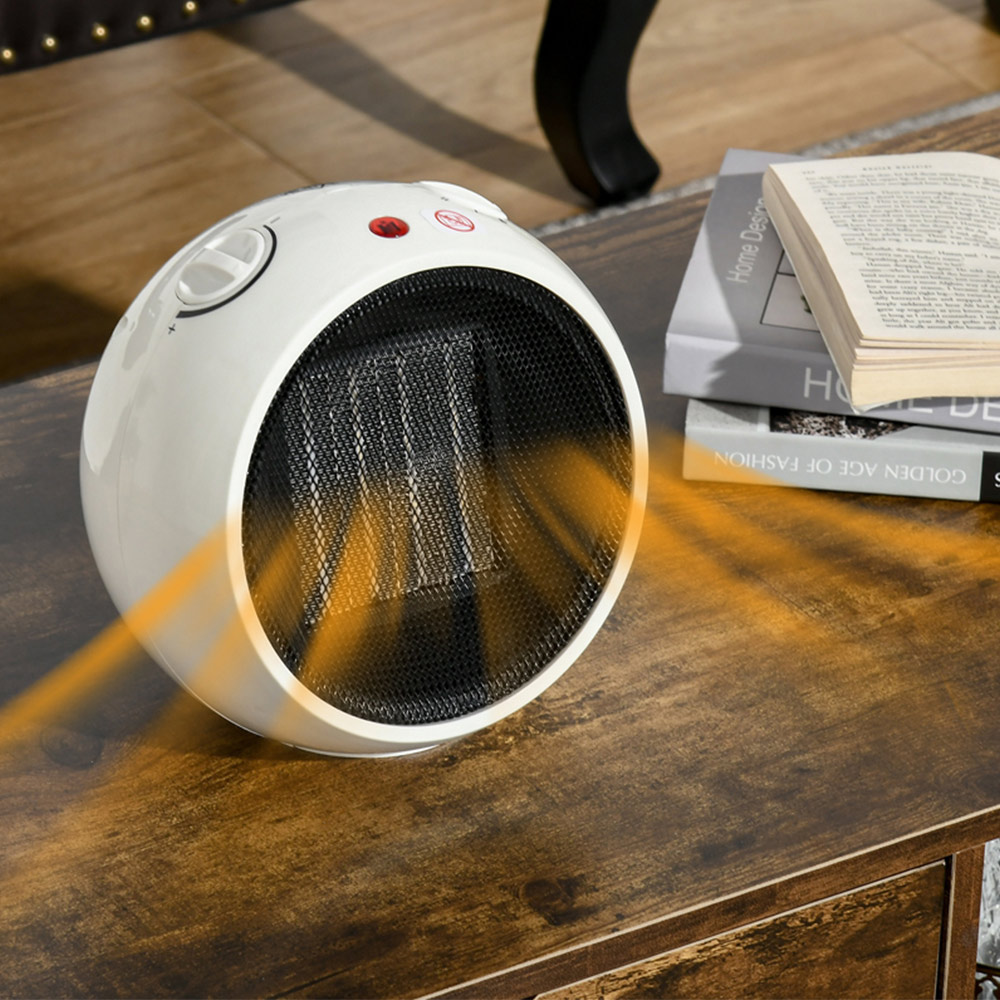 HOMCOM White Small Space Ceramic Heater 1500W Image 7