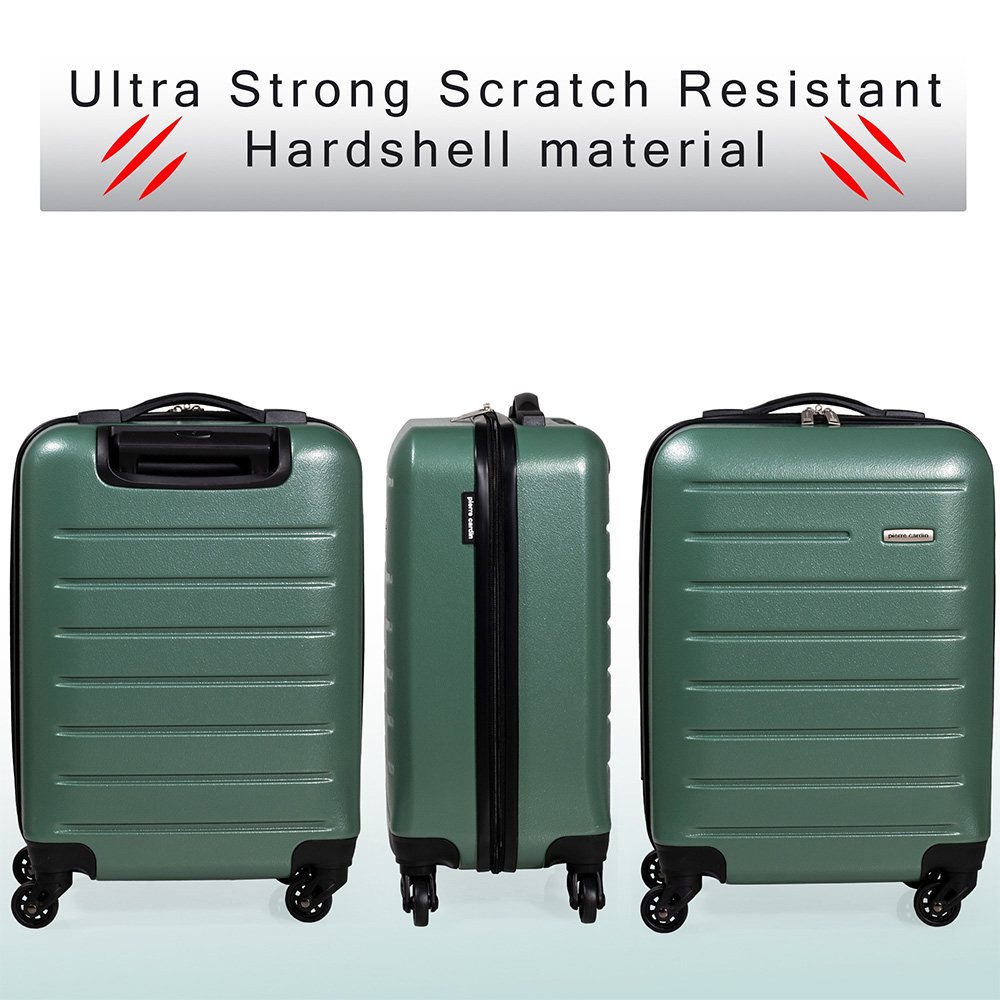Pierre Cardin Set of 2 Green Lightweight Hard Shell Trolley Suitcase and Mini Vanity Case Set Image 6