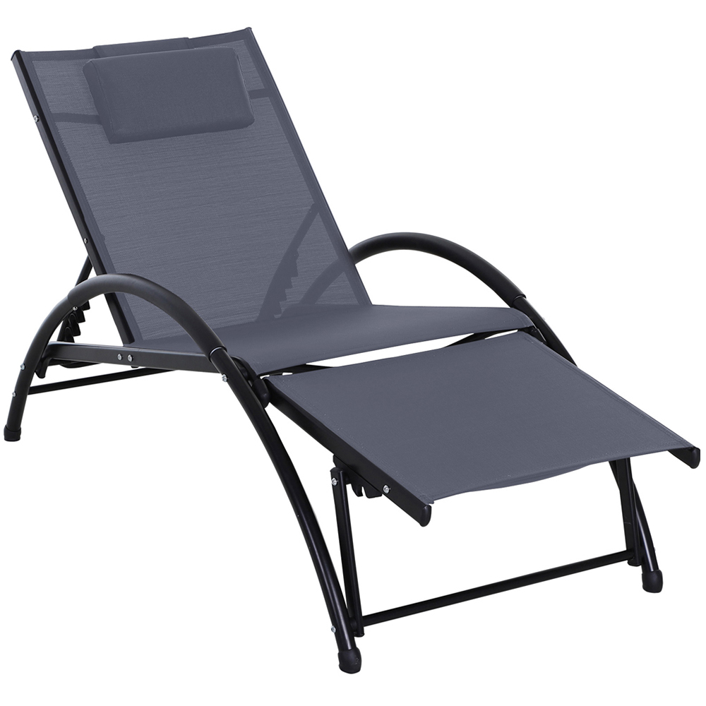 Outsunny Grey Recliner Sun Lounger Image 2