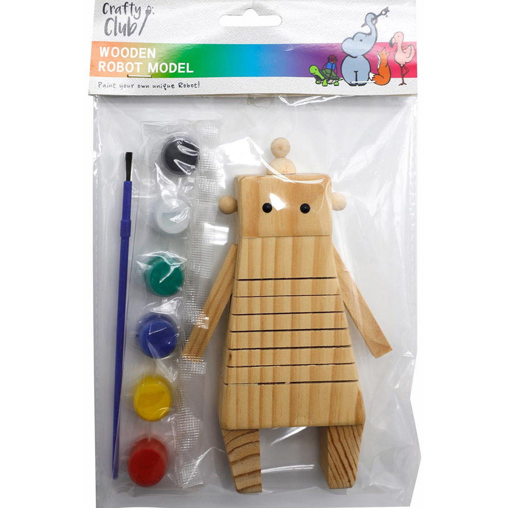 Crafty Club Paint Your Own Wooden Model - Robot Image