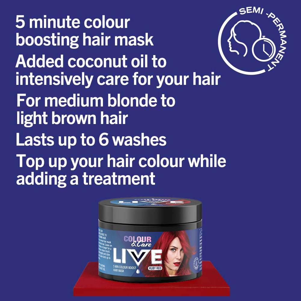 Schwarzkopf LIVE Colour Hair Mask Ruby Red 150ml Image 4