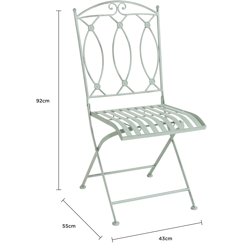 Charles Bentley 2 Seater Heritage Green Decorative Rustic Metal Garden Bistro Set Image 9