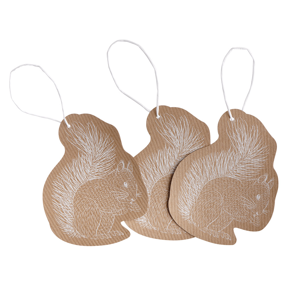 Wilko Winter Fables Kraft Squirrel Tags 8 Pack Image 3