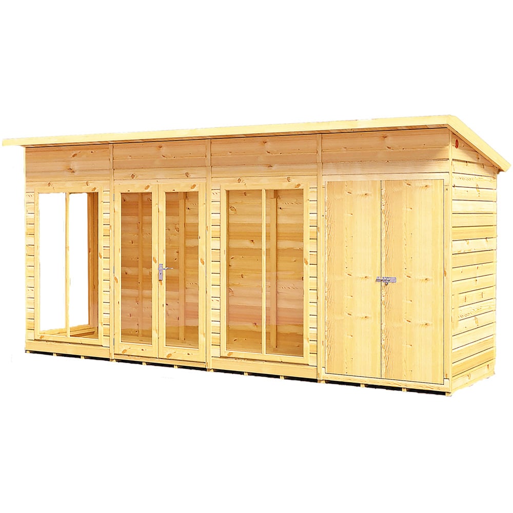 Shire Lela 16 x 4ft Double Door Summerhouse with Storage Image 1