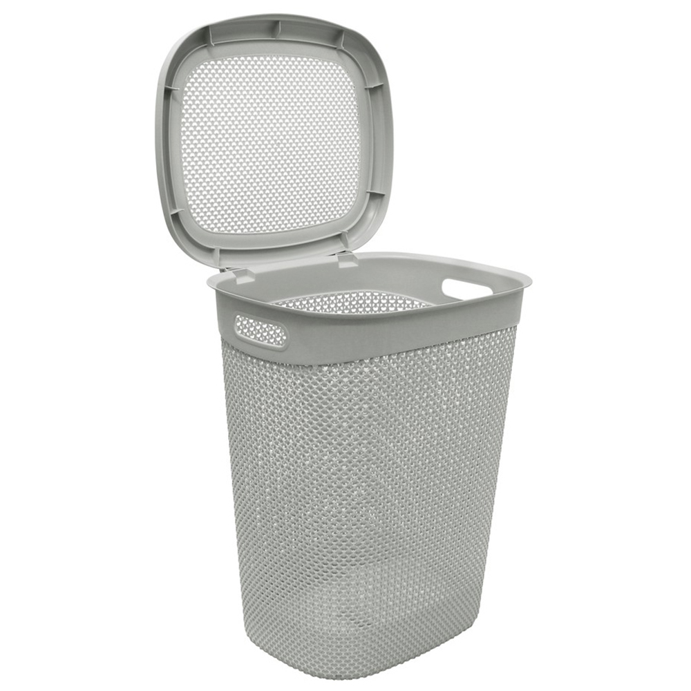 JVL Droplette Grey Laundry Basket 52L Image 4