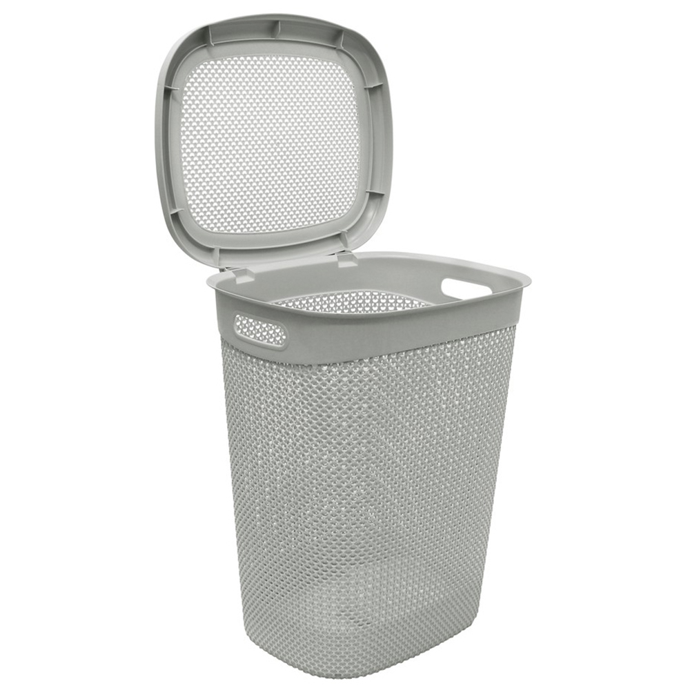 JVL Droplette Grey Laundry Basket 52L Wilko