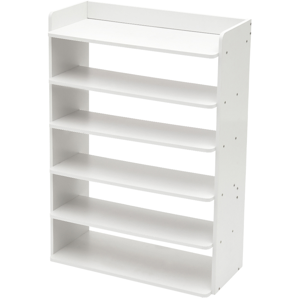 H&O Direct 6 Shelf White Shoe Rack Image 1