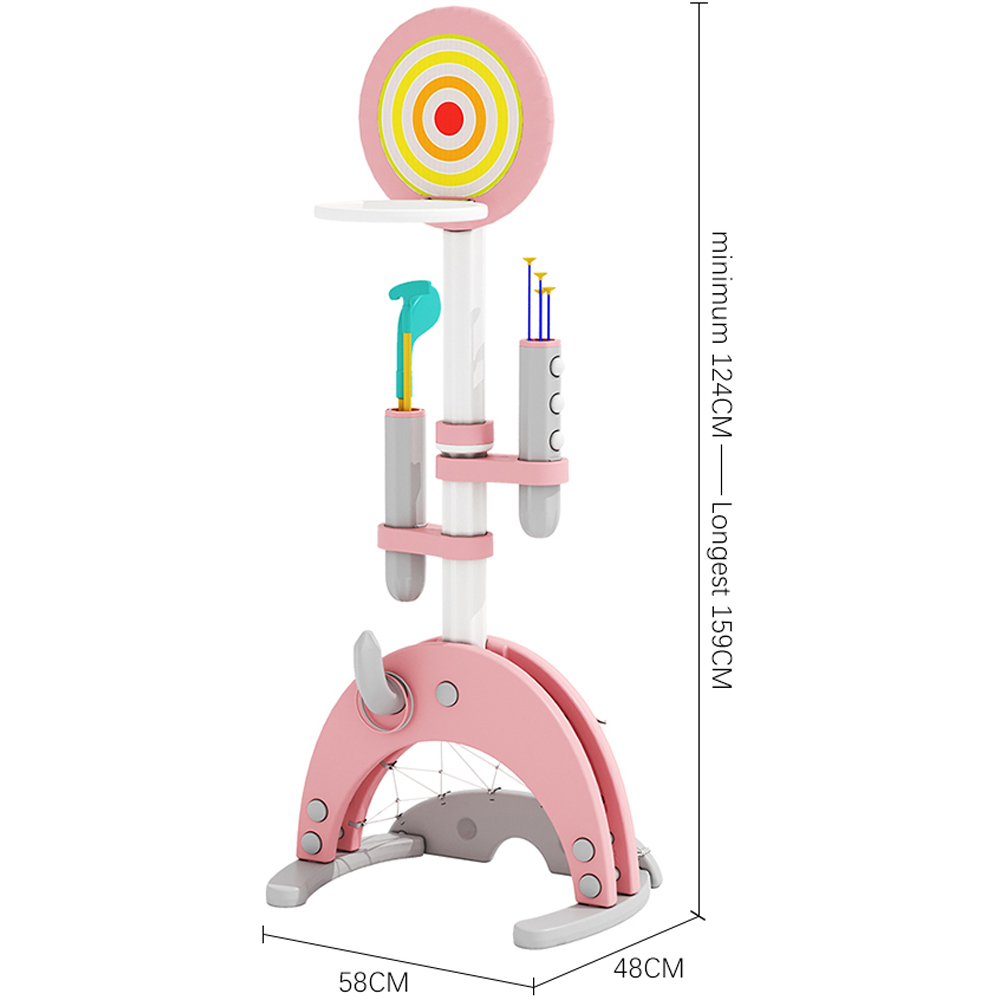 Living and Home Pink 6 in 1 Toddler Basketball Stand Set Image 9