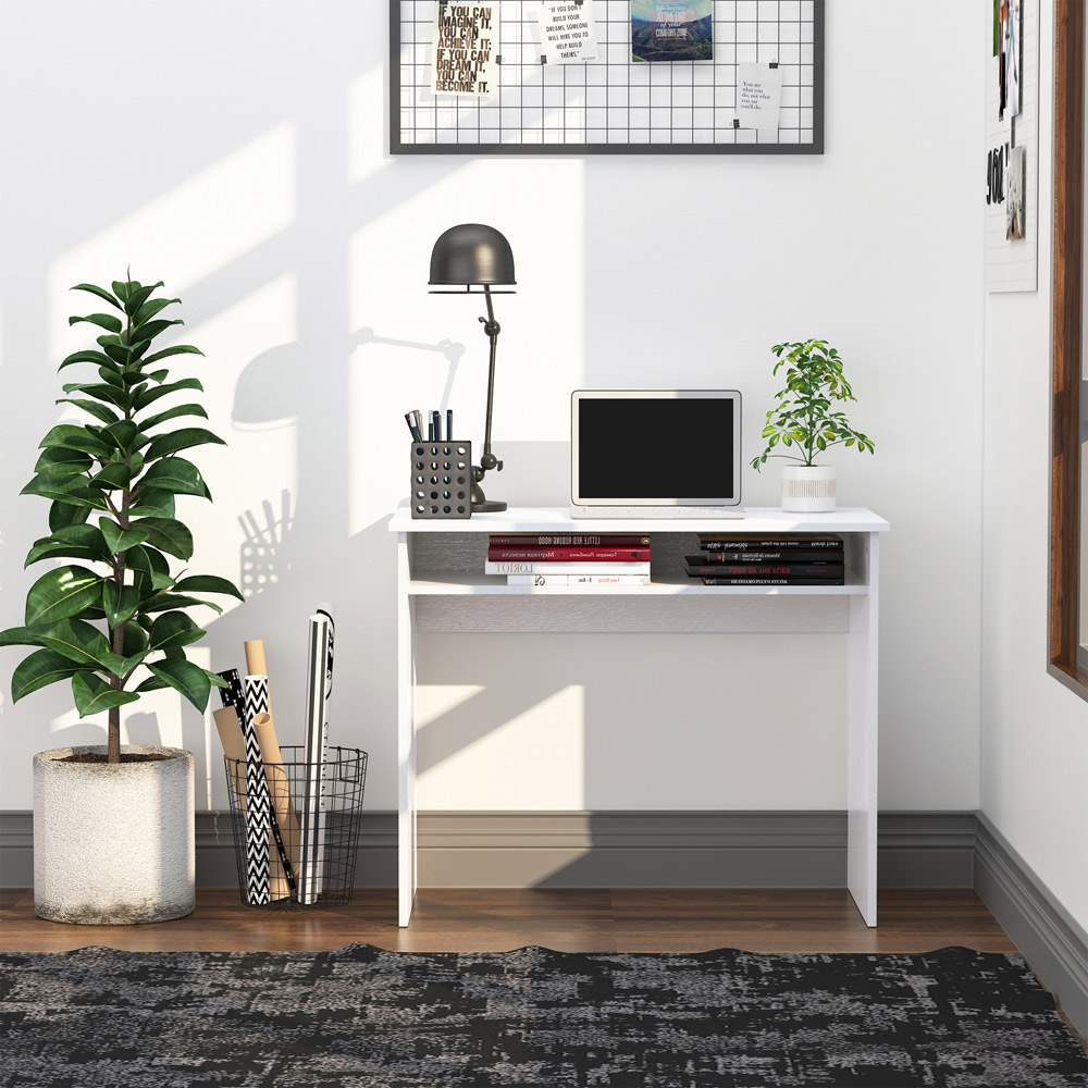 Portland Home Office Study Desk White Image 5