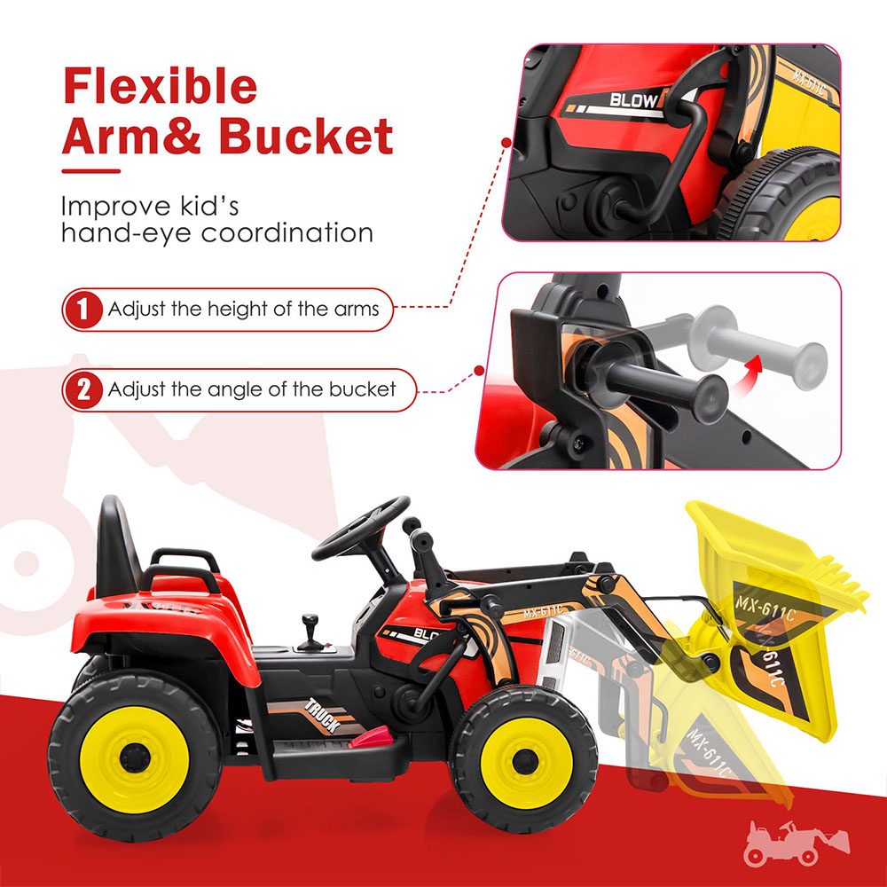 Costway Red Battery Powered Loader Digger Image 8