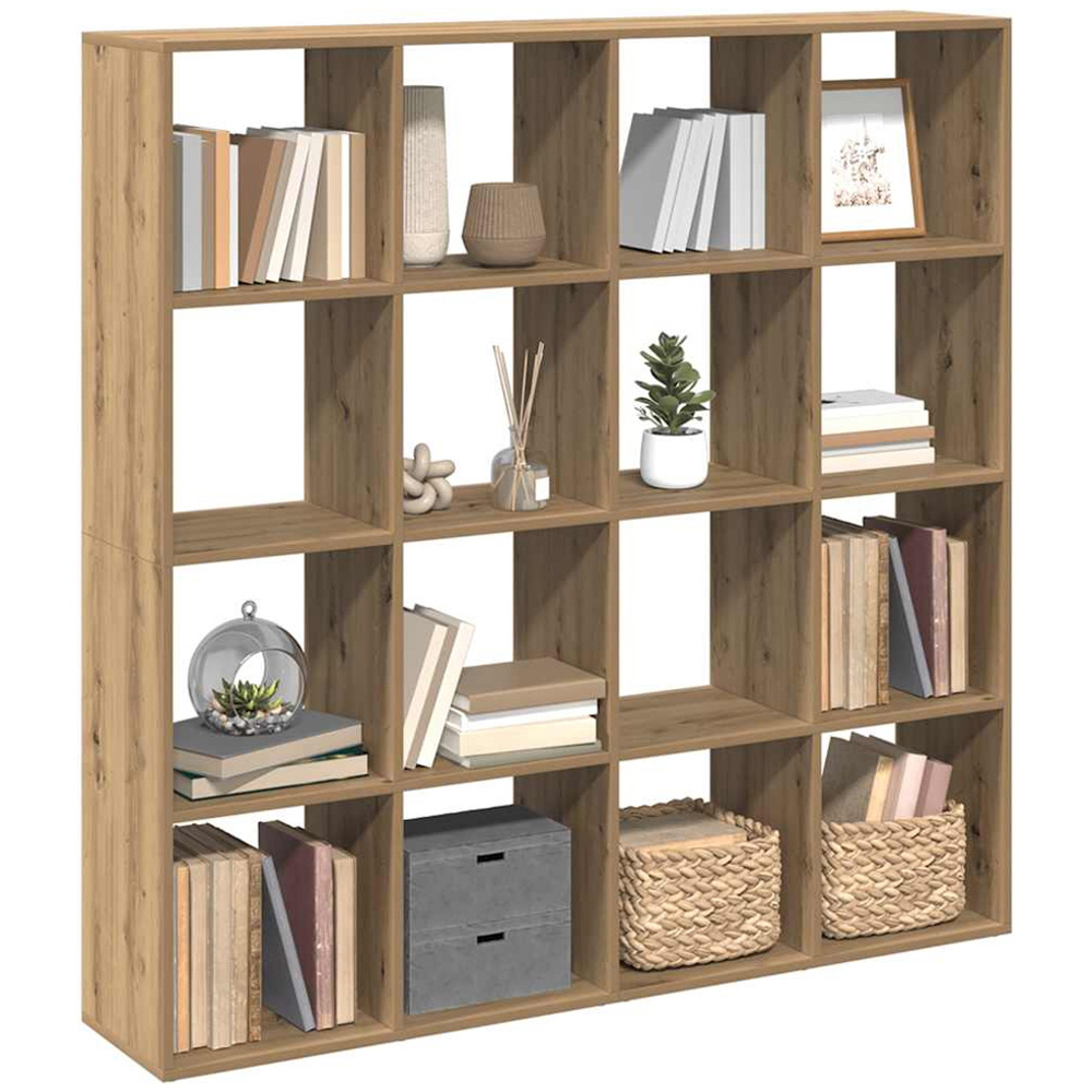 vidaXL 16 Shelf Artisan Oak Bookcase Image 4