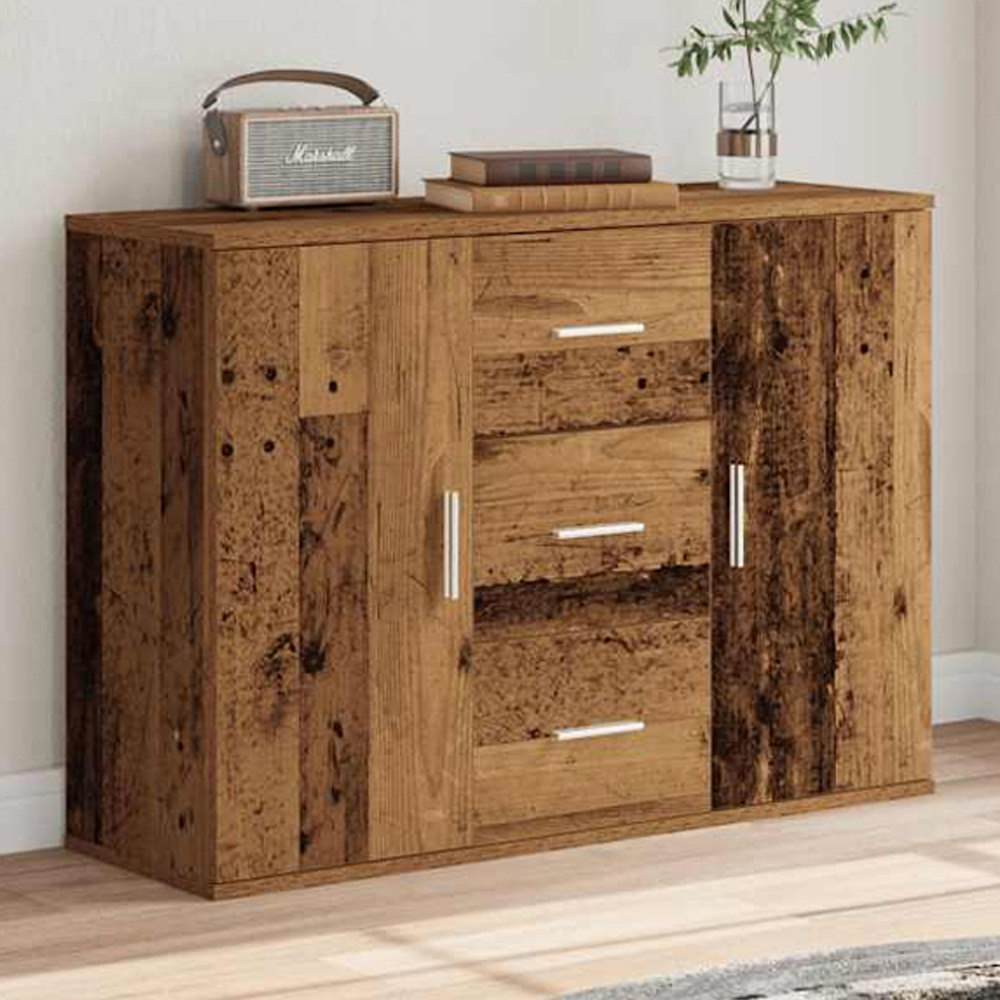 vidaXL 2 Door 3 Drawer Old Wood Sideboard Image 1