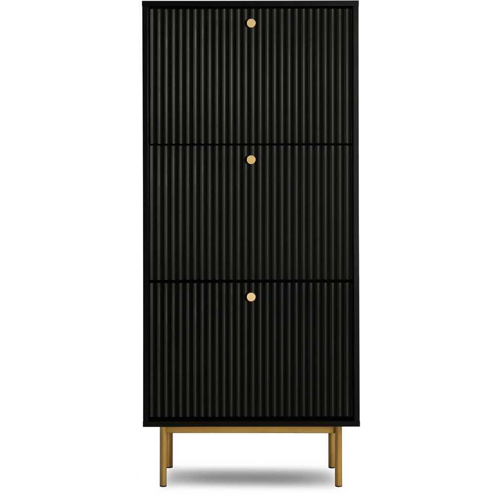Devon 3 Drawer Black Storage Cabinet Image 2