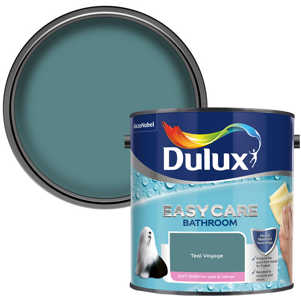 Dulux Easycare Bathroom Teal Voyage Soft Sheen Paint 2.5L Image 1