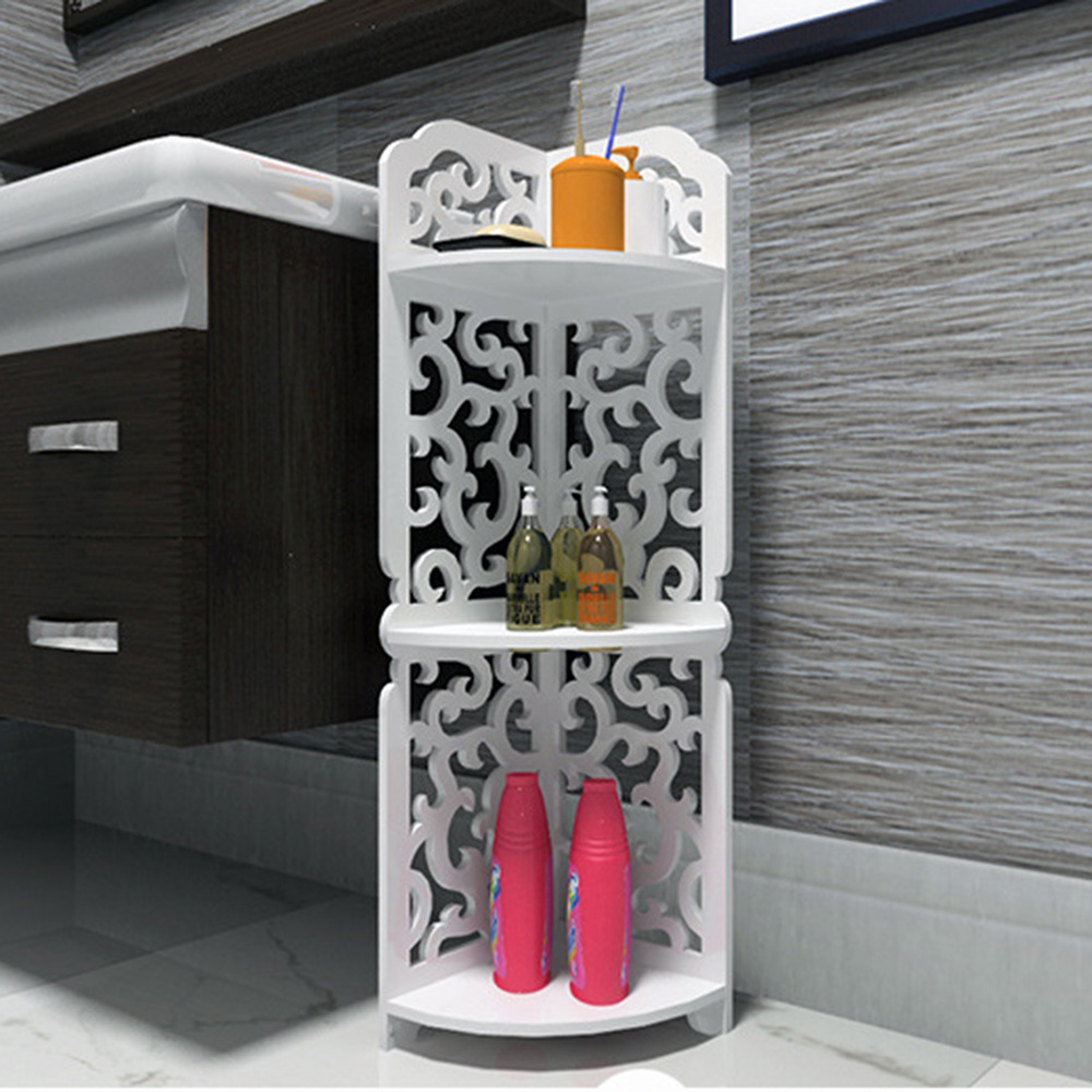 Living And Home WH0774 White MDF Multi-Tier Corner Storage Rack Image 4