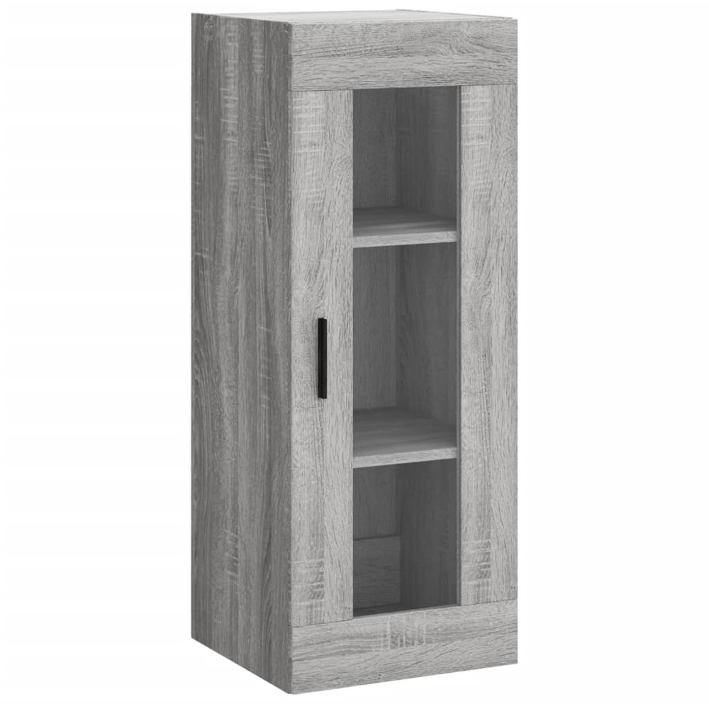 vidaXL Single Glass Door Grey Sonoma Wall Mounted Slim Cabinet Image 2