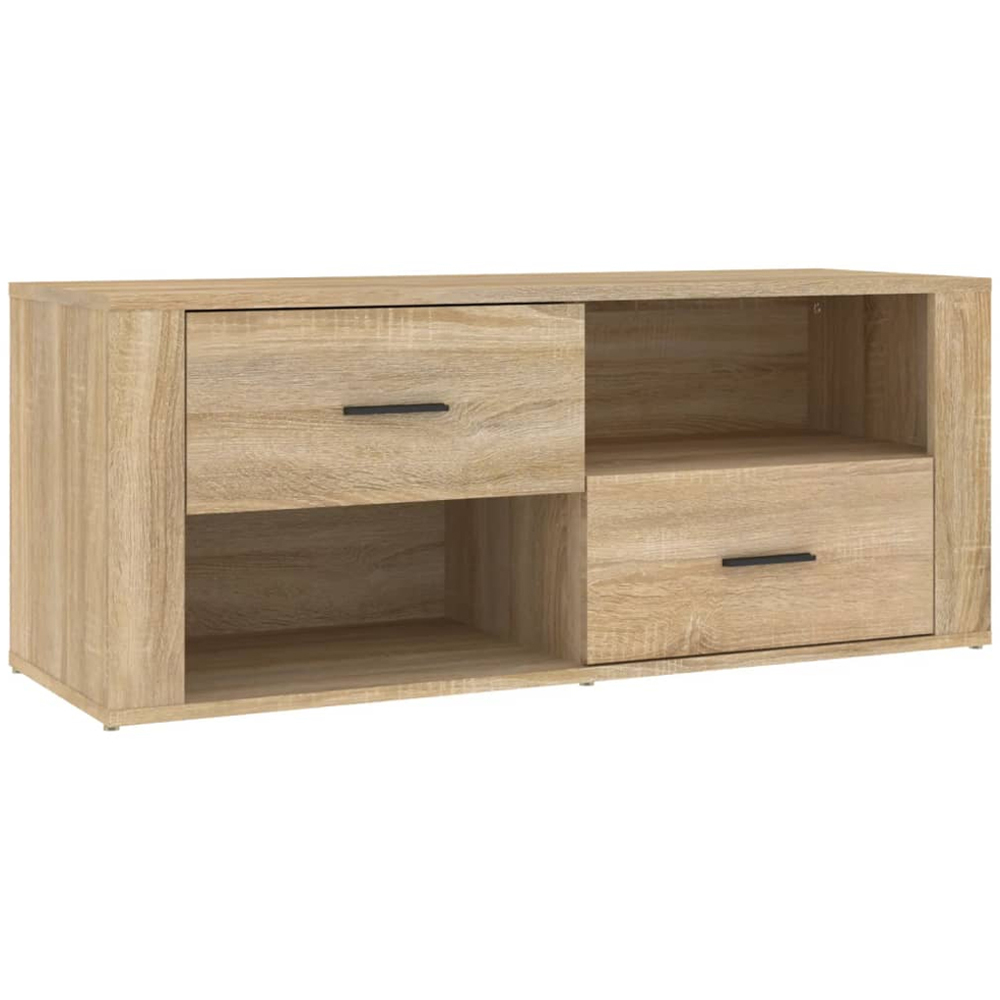 vidaXL 2 Drawer 2 Shelf Sonoma Oak TV Cabinet Image 2