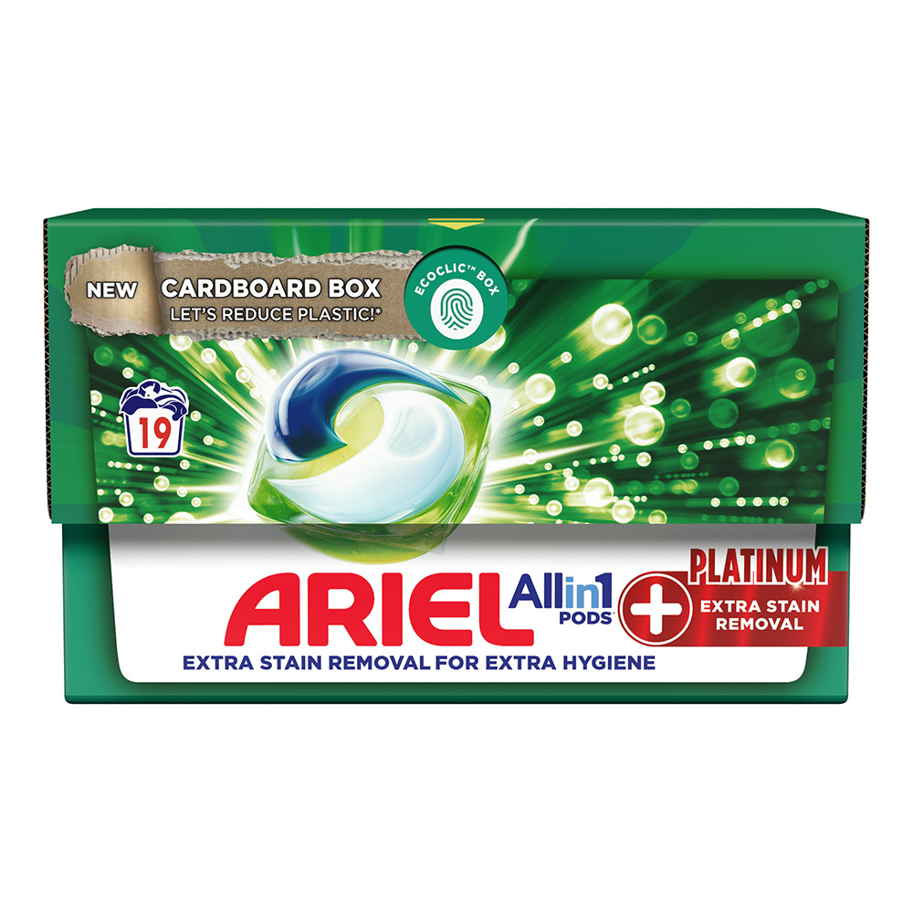 Ariel Platinum All in 1 Pods Washing Liquid Capsules 19 Washes Image 1